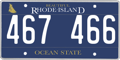 RI license plate 467466