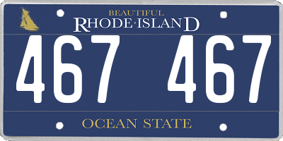 RI license plate 467467