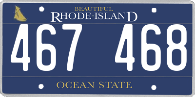 RI license plate 467468