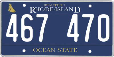 RI license plate 467470