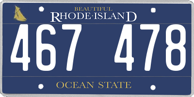RI license plate 467478