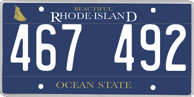 RI license plate 467492
