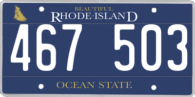 RI license plate 467503