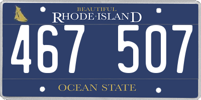 RI license plate 467507