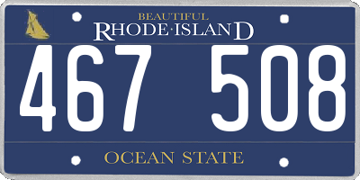RI license plate 467508
