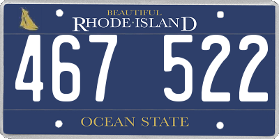 RI license plate 467522