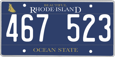 RI license plate 467523