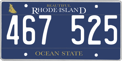 RI license plate 467525