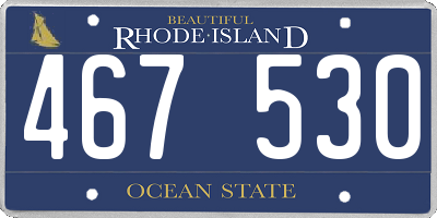 RI license plate 467530
