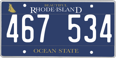 RI license plate 467534