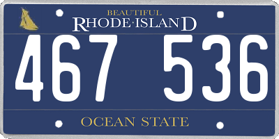 RI license plate 467536
