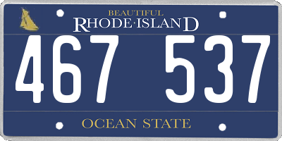 RI license plate 467537