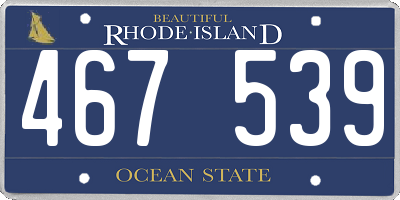 RI license plate 467539