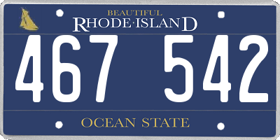 RI license plate 467542
