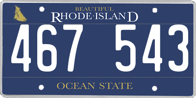RI license plate 467543