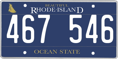 RI license plate 467546