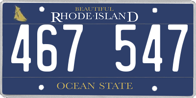 RI license plate 467547