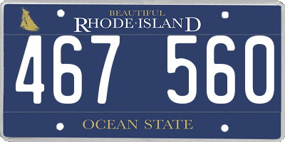 RI license plate 467560
