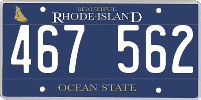 RI license plate 467562