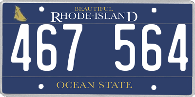 RI license plate 467564