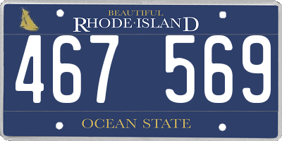 RI license plate 467569