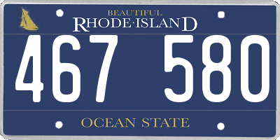 RI license plate 467580