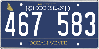 RI license plate 467583