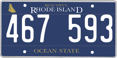RI license plate 467593