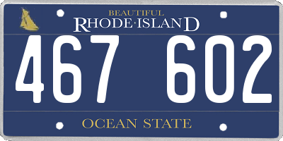 RI license plate 467602