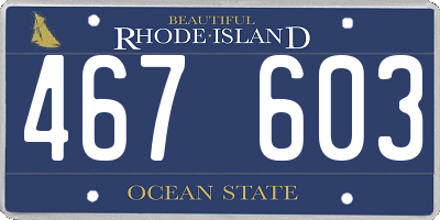 RI license plate 467603