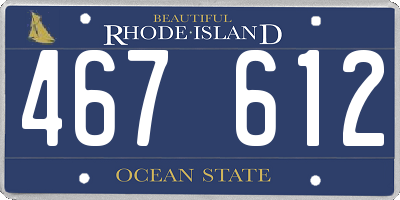 RI license plate 467612