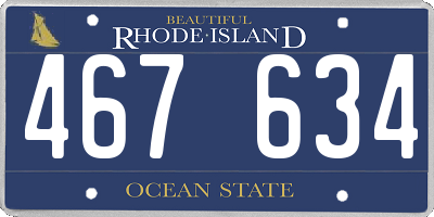 RI license plate 467634