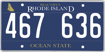 RI license plate 467636