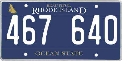 RI license plate 467640