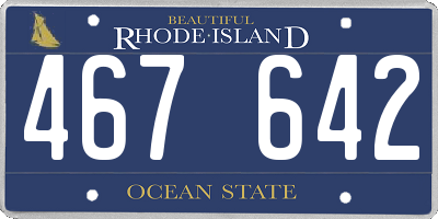 RI license plate 467642