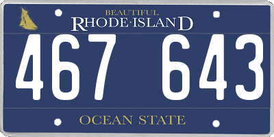 RI license plate 467643