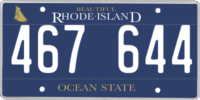 RI license plate 467644