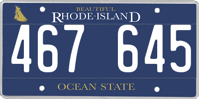 RI license plate 467645