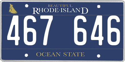 RI license plate 467646