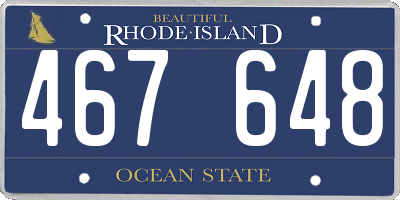 RI license plate 467648