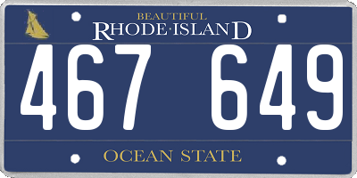 RI license plate 467649