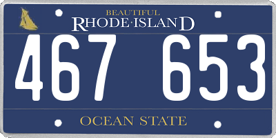 RI license plate 467653