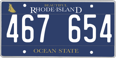 RI license plate 467654