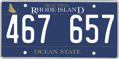 RI license plate 467657