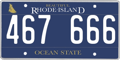 RI license plate 467666