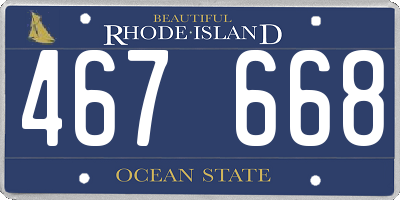 RI license plate 467668