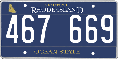 RI license plate 467669