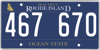 RI license plate 467670