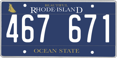 RI license plate 467671