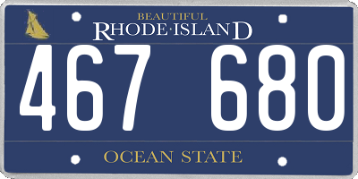 RI license plate 467680
